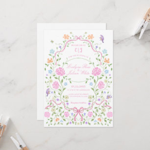 Faire-part de mariage floral lunaire