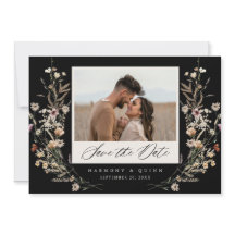 Faire-part de mariage floral lunatique