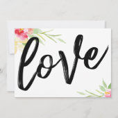 Faire-part de mariage floral manuscrit différé (Dos)