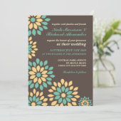 Faire-part de mariage floral marron classique pour (Debout devant)