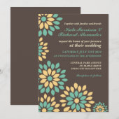 Faire-part de mariage floral marron classique pour (Devant / Derrière)