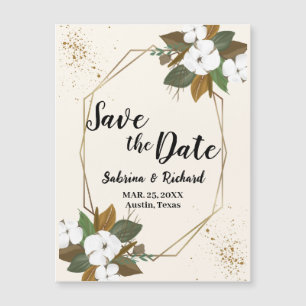 Faire-Part de Mariage Floral Marron et Crème pour