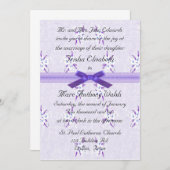 Faire-part de mariage floral mauve (Devant / Derrière)