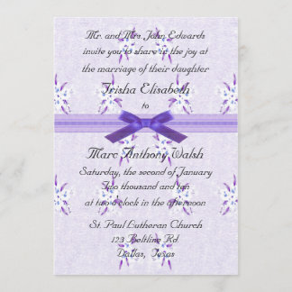 Faire-part de mariage floral mauve
