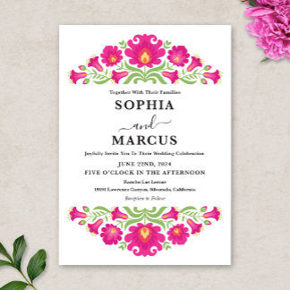 Faire-part de mariage Floral mexicain