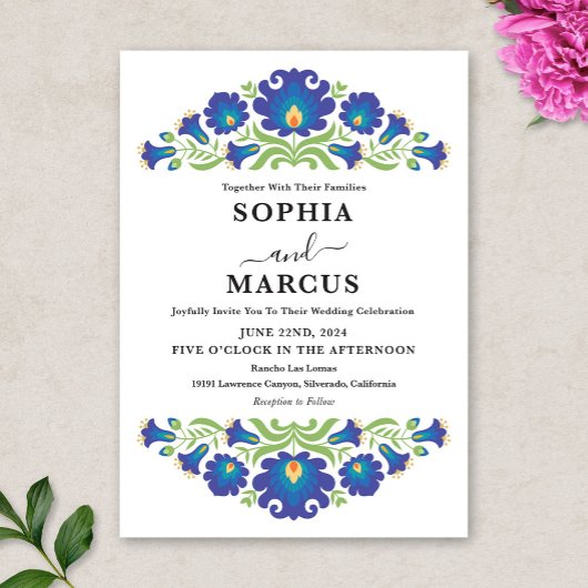 Faire-part de mariage Floral mexicain