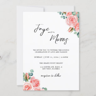 Faire-part de mariage floral minimaliste