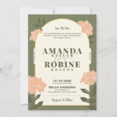 Faire-part de mariage floral minimaliste (Devant)