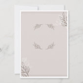 Faire-part de mariage floral minimaliste boho élég (Dos)
