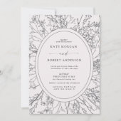 faire-part de mariage floral moderne (Devant)