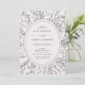 faire-part de mariage floral moderne (Debout devant)