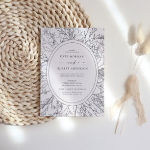 faire-part de mariage floral moderne