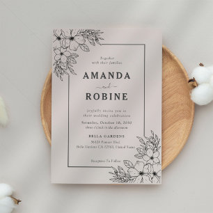 Faire-part de mariage Floral moderne