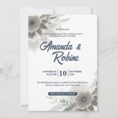 Faire-part de mariage Floral moderne (Devant)