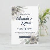 Faire-part de mariage Floral moderne (Debout devant)
