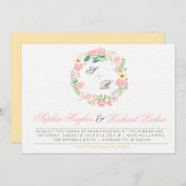 Faire-part de mariage Floral moderne (Devant / Derrière)