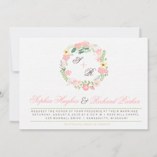 Faire-part de mariage floral moderne