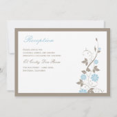 Faire-part de mariage floral moderne - Aqua Blue (Dos)