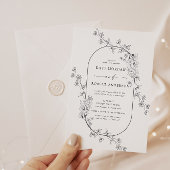 Faire-part de mariage floral moderne esquissé