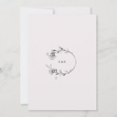 Faire-part de mariage floral moderne esquissé (Dos)