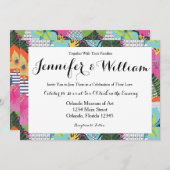 Faire-part de mariage floral moderne et tropical (Devant / Derrière)