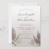 Faire-part de mariage floral moderne Fleur violett (Devant)