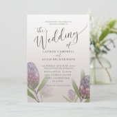Faire-part de mariage Floral Moderne Protea violet (Debout devant)