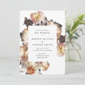 Faire-part de mariage floral moderne romantique (Debout devant)