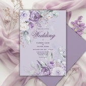 Faire-part de mariage Floral moderne violet