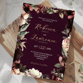 Faire-part de mariage floral moisi foncé