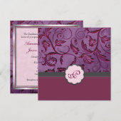 Faire-part de mariage Floral Monogramme (Devant / Derrière)