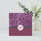 Faire-part de mariage Floral Monogramme (Debout devant)