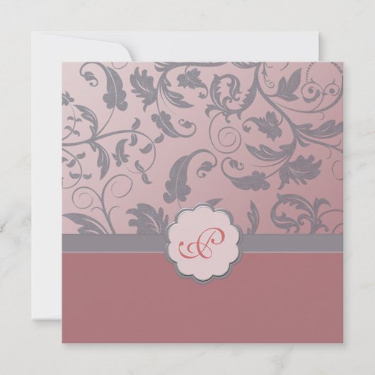 Faire-part de mariage Floral Monogramme (Devant)