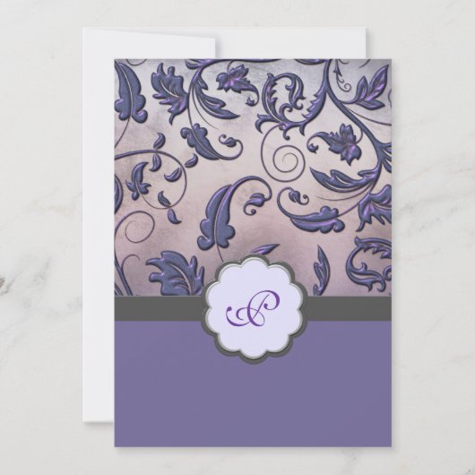 Faire-part de mariage Floral Monogramme (Devant)