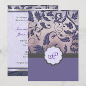 Faire-part de mariage Floral Monogramme (Devant / Derrière)