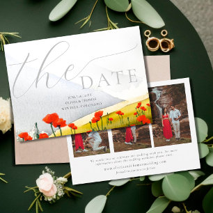 Faire-part de mariage Floral Mountain Poppy Weddin