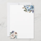 Faire-part de mariage floral neutre bleu d'ardoise (Dos)