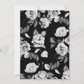 Faire-part de mariage Floral noir & blanc intempor (Dos)