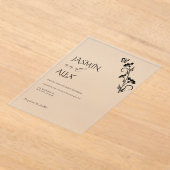 Faire-part de mariage floral noir chic (Poser)