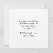 Faire-part de mariage floral noir et argent (Dos)