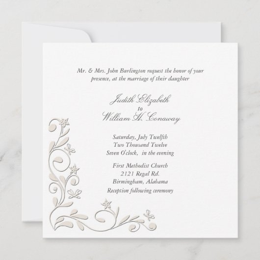 Faire-part de mariage floral officiel (Devant)