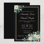 Faire-part de mariage Floral officiel (Devant / Derrière)