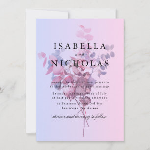 Faire-part de mariage floral ombré pastel