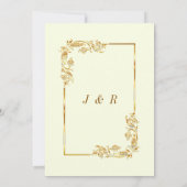 Faire-part de mariage Floral Or + Anneaux & Champa (Dos)