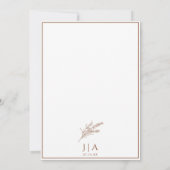 Faire-part de mariage Floral Orange Brûlé (Dos)