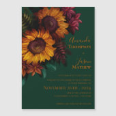 Faire-part de mariage Floral Orange Brûlé Vert (Devant)