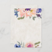 Faire-part de mariage floral orange et bleu budget (Devant / Derrière)