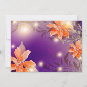 Faire-part de mariage floral orange et violet (Dos)