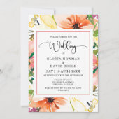 Faire-part de mariage Floral Orange Spring (Devant)