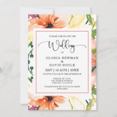Faire-part de mariage Floral Orange Spring (Devant)